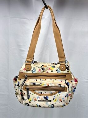Lily Bloom Mona 4 Poster Shoulder Bag - Parrot Talk Recycled Eco Fabric Tropical